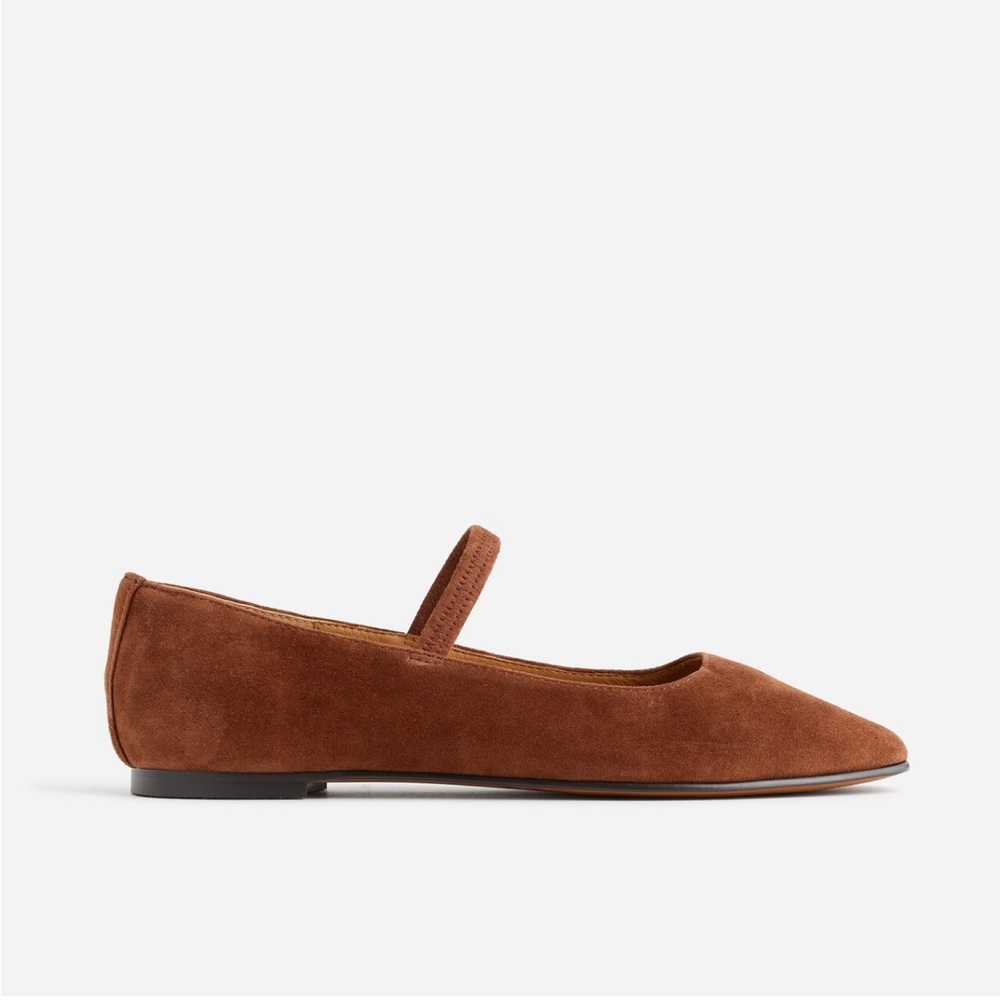 NWOT Madewell The Greta Ballet Flat in Suede - Soft Mahogany - size 8 - NN046